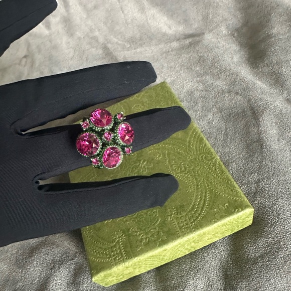 Gucci Green and Pink Gemstone Ring - Picture 4 of 6